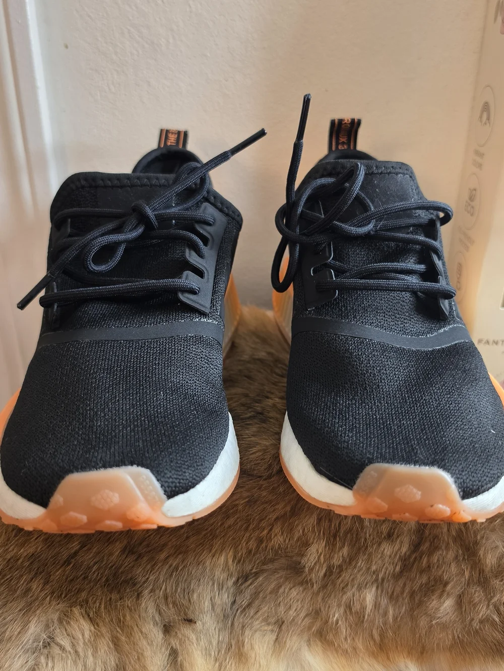 Adidas Womens NMD Runner Sneakers in Black and Orange